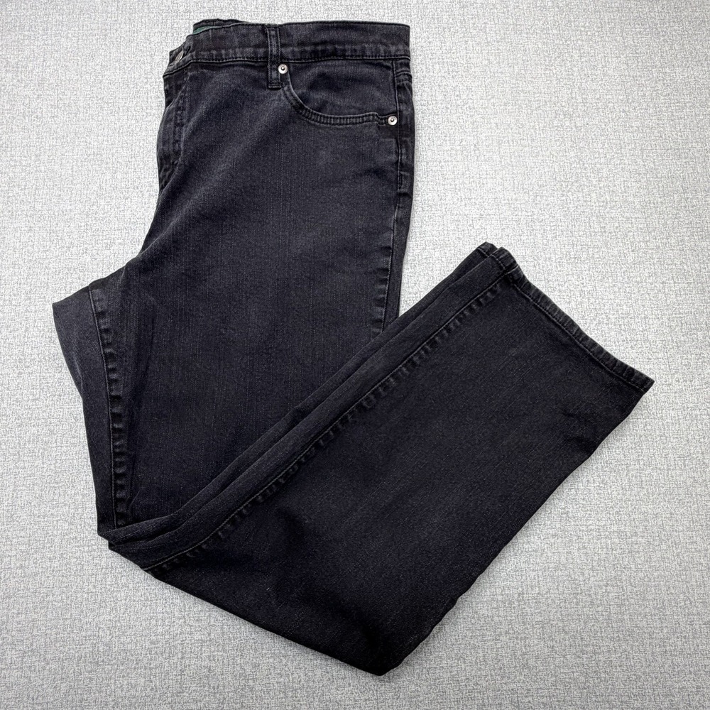 LRL Lauren Jeans Co Womens 34x30 Black Classic Straight Stretch Jeans